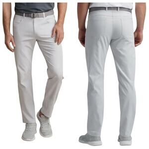 Peter Millar Stretch Chino Performance Golf Pants British Grey EB66 sz 40x32